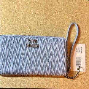 Steve Madden Textured Blue Wristlet